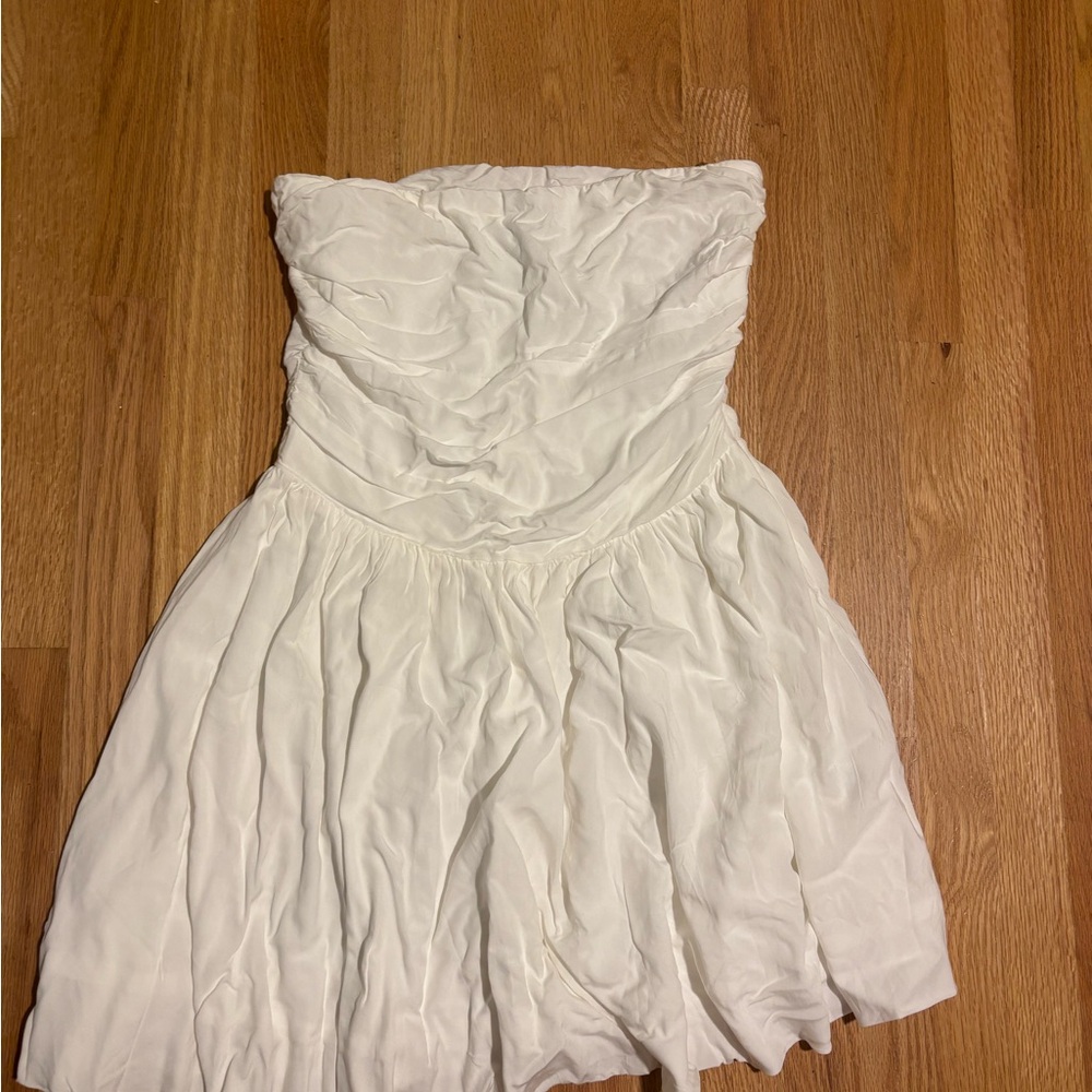Princess Polly White Ruched Strapless Dress